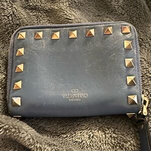 Valentino Rock Stud Leather Wallet